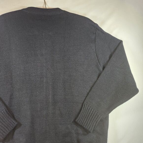 SAI Sweater Mens Sz Large Dk Navy Knit Full Zip Cardigan Grandpa Core A+ School - Picture 9 of 16